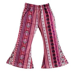 Little Girl's Bell Bottoms - Berry